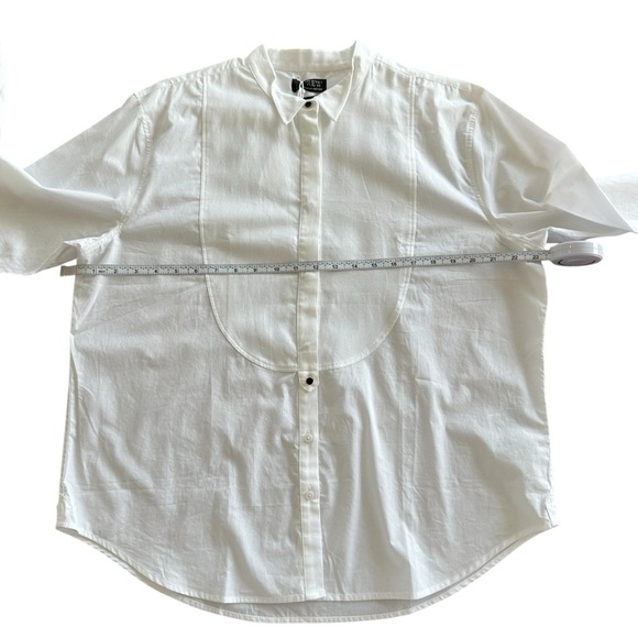 NEW J. CREW Women's Garçon tuxedo button-up shirt in White Cotton Size 14 - Picture 7 of 9